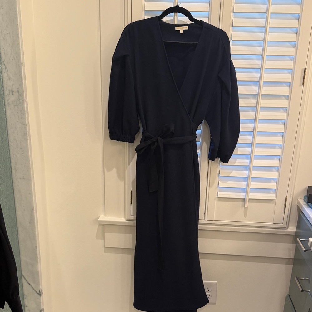 Ann Mashburn Elegant Navy Wrap Dress